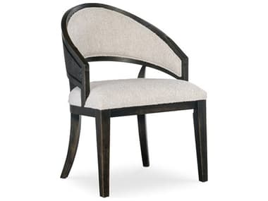 Hooker Furniture Retreat Cane Barrel Back Fabric Solid Wood Black Upholstered Arm Dining Chair HOO69507540099