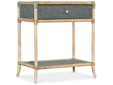 Hooker Furniture Retreat Pole Rattan 29" Wide 1-Drawer Brown Solid Wood Nightstand HOO69509011745