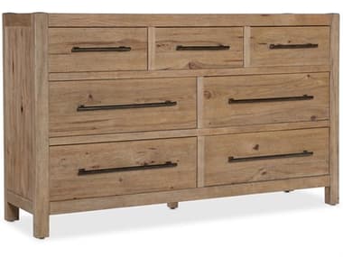 Hooker Furniture Vineyard Row 7-Drawers Brown Oak Wood Double Dresser HOO69529000280