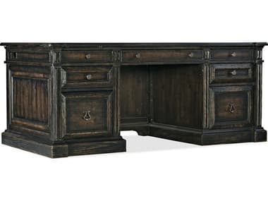 Hooker Furniture La Grange 72" Antique Varnish Black Hardwood Executive Desk HOO69601056389