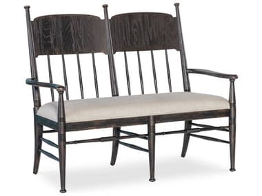 Hooker Furniture Americana Brown Oak Wood Fabric Upholstered Arm Dining Chair HOO70507501989