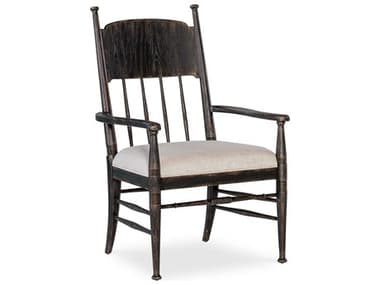 Hooker Furniture Americana Brown Oak Wood Fabric Upholstered Arm Dining Chair HOO70507530089