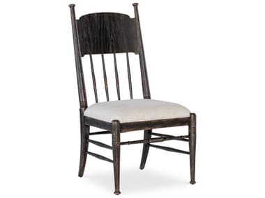 Hooker Furniture Americana Brown Oak Wood Fabric Upholstered Side Dining Chair HOO70507531089