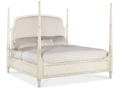 Hooker Furniture Americana Beige Oak Wood Upholstered Queen Four Poster Bed HOO70509065002