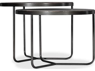 Hooker Furniture Commerce And Market Bunching 24" Round Metal Black End Table HOO72288002400