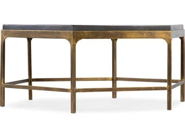 Hooker Furniture Commerce And Market Dark Wood / Gold 39'' Wide Hexagon Coffee Table HOO72288005000
