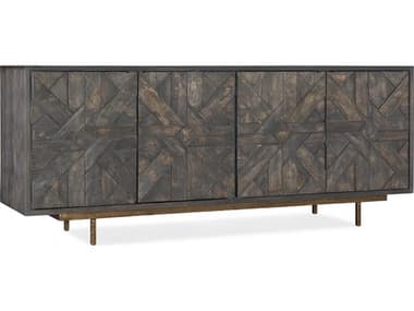 Hooker Furniture Commerce And Market Layer 80'' Mango Wood Dark Credenza Sideboard HOO72288501889