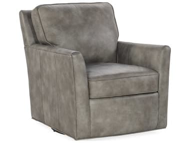 Hooker Furniture Captain Swivel 31" Gray Leather Club Chair HOOCC323092