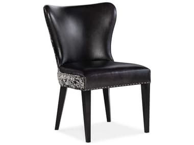 Hooker Furniture Kale Leather Black Upholstered Side Dining Chair HOODC102097