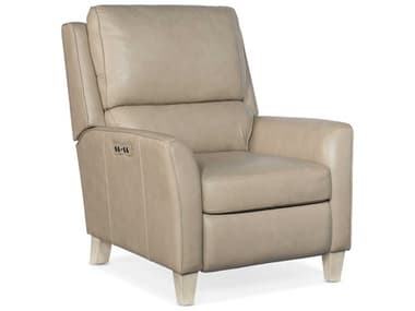 Hooker Furniture Dunes Aline Stone Wash White Beige Leather Power Recliner with Power Headrest HOORC101PH009