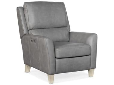 Hooker Furniture Dunes Power 34" Aline Light Gray White Leather Upholstered Recliner with Headrest HOORC101PH090