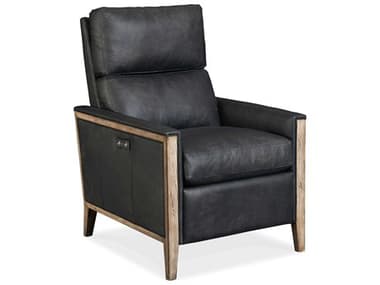 Hooker Furniture Fergeson Power 28" Wood Black Leather Upholstered Recliner HOORC437PWR096