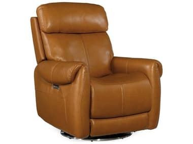 Hooker Furniture Steffen Sterling Swivel Power Pesaro Siena Brown Leather Recliner with Headrest HOORC600PHSZ086