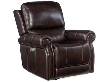 Hooker Furniture Eisley Power Maddison Walnut Brown Leather Recliner with Headrest and Lumbar HOORC602PHZL089