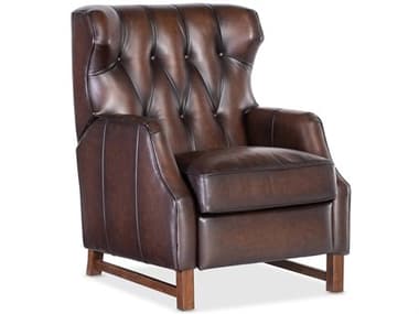 Hooker Furniture Rc Henderson Wood Ed Base Brown Leather Recliner HOORC806PB088