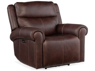 Hooker Furniture Oberon Zero Gravity 42" Caruso Walnut Brown Leather Upholstered Recliner with Power Headrest HOOSS103PHZ1087