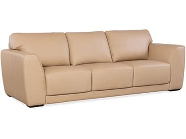 Hooker Furniture Ss Keys Dark Wood Beige Leather Sofa HOOSS11703080