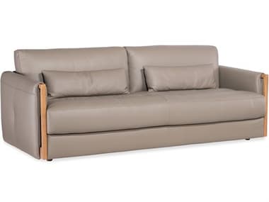 Hooker Furniture Ss Meridian Light Wood Gray Leather Sofa HOOSS41703074