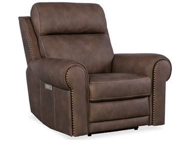 Hooker Furniture Duncan Power 43" Kalahari Bark Brown Leather Upholstered Recliner with Headrest & Lumbar HOOSS635PHZL1088