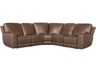 Hooker Furniture Torres Reclining 5 - Piece 118" Wide Brown Leather Upholstered Sectional Sofa HOOSS6405PC3088