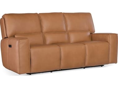 Hooker Furniture Miles 84" Oslo Antelope Brown Leather Upholstered Zero Gravity Power Sofa with Power Headrest HOOSS727PHZ3084