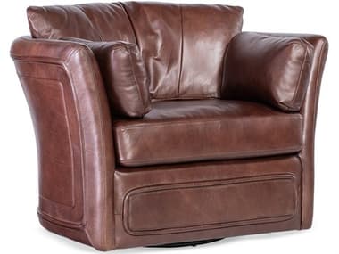 Hooker Furniture Ss Woodstock Swivel Brown Leather Accent Chair HOOSS800SW086