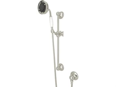 Rohl Handshower Set In Polished Nickel With The Rail, Handshower, Hose And Wall Outlet HOR1310PN