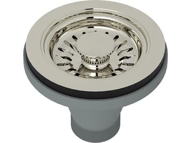 Rohl Basket Strainer Without Remote Pop-Up Pull Knob In Polished Nickel Manual Operation HOR738PN