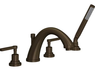 Rohl Lombardia Four Hole Deck Mounted Tub Filler In Tuscan Brass  HORA1264LMTCB