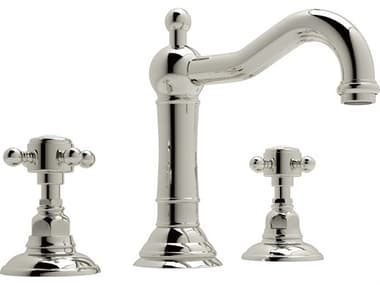 Rohl Acqui Italian Bath Widespread Lavatory Faucet in Polished Nickel with Cross Handles HORA1409XMPN2