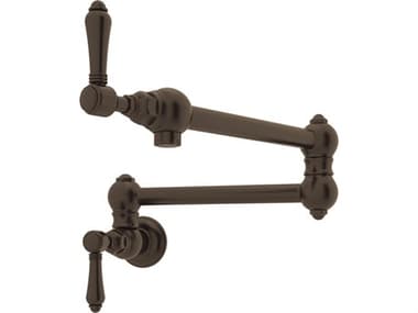 Rohl Matte Black Kitchen Wall Mounted Swing Arm Fold Away Pot Filler  HORA1451LMTCB2