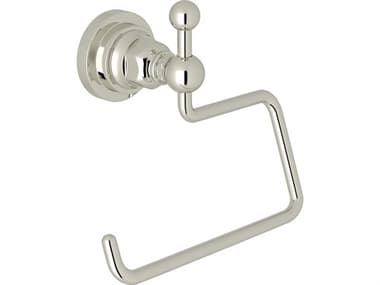 Rohl San Giovanni Wall Mounted Hook Or Open Single Toilet Paper Tp Holder In Polished Nickel HORA1492LIPN