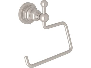 Rohl San Giovanni Wall Mounted Hook Or Open Single Toilet Paper Tp Holder In Satin Nickel HORA1492LISTN