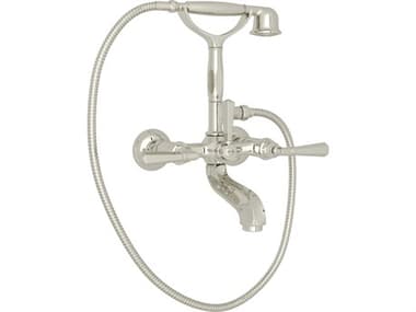 Rohl Palladian Wall Mounted Tub Shower Mixer In Polished Nickel With Handshower HORA1901LMPN