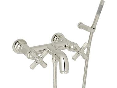 Rohl San Giovanni Tub Shower Mixer In Polished Nickel With Single Function Abs Handshower Wall Mounted Handshower Holder HORA2302XMPN