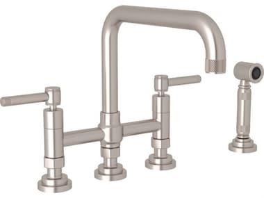 Rohl Campo Kitchen Deck Mounted Three Leg Bridge Faucet With Sidespray HORA3358ILWSSTN2