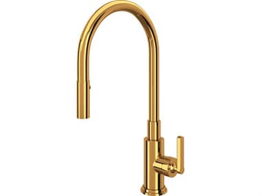 Rohl Lombardia Single Hole Pulldown Kitchen Faucet In Italian Brass HORA3430LMIB2