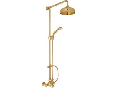 Rohl Arcana Cisal Exposed Thermostatic Shower System With Therm Valve Riser Diverter Handshower Hose Showerhead And Cross Handels HORAC407XIB