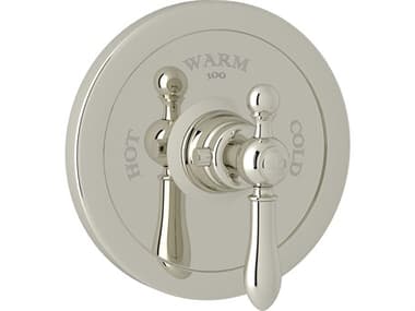 Rohl Arcana Trim Set In Polished Nickel With Lever Handle And No Rough Body To Concealed Thermostatic Mixer Valve HORAC720LMPNTO