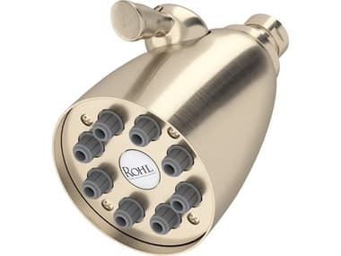 Rohl Showerhead 8 Jet With Adjustable Spray 1/2F Inlet Swivel Connection In Satin Nickel HORBI00059STN