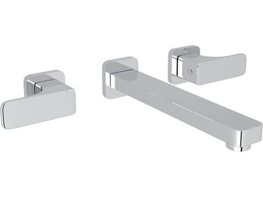 Rohl Quartile Widespread Lavatory Faucet Mixer Set In Polished Chrome with Metal Handles HORCU351LAPCTO2