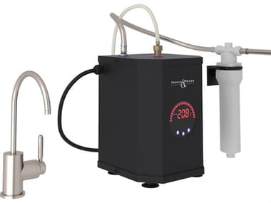 Rohl Lux Satin Nickel Hot Water Dispenser Faucet With Hot Water Tank And Filter HORGKIT7545LMSTN2