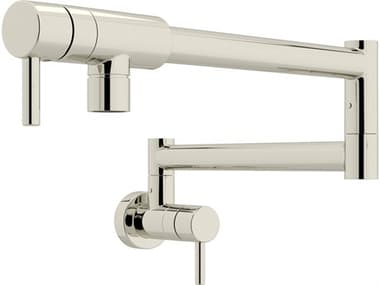 Rohl Lux Polished Nickel Pirellone Wall Mounted Swing Arm Fold Away Pot Filler With Dual Shut Offs  HORQL66LPN2