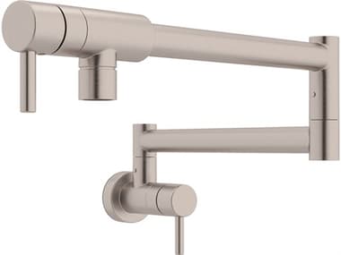 Rohl Lux Satin Nickel Pirellone Wall Mounted Swing Arm Fold Away Pot Filler With Dual Shut Offs  HORQL66LSTN2