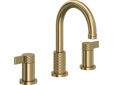 Rohl Tenerife Antique Gold Widespread Lavatory Faucet with C-Spout HORTE08D3LMAG
