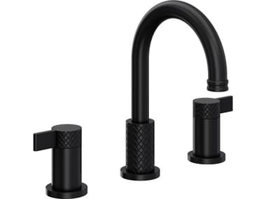 Rohl Tenerife Matte Black Widespread Lavatory Faucet with C-Spout HORTE08D3LMMB