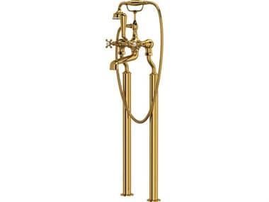 Rohl Georgian Era Unlacquered Brass Floor Mount Tub Filler HORU3013X1ULB