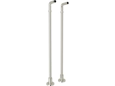 Rohl Polished Nickel Pair Of Floor Pillar Legs Or Supply Unions 34 7/8 Height For Exposed Tub Filler Mixers  HORZA386PN
