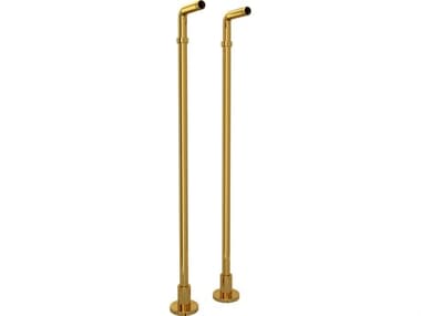 Rohl Unlacquered Brass Pair Of Floor Pillar Legs Or Supply Unions 34 7/8 Height For Exposed Tub Filler Mixers  HORZA386ULB