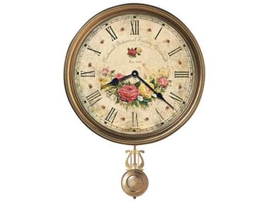 Howard Miller Savannah Botanical VII Antique Brass Wall Clock HOW620440